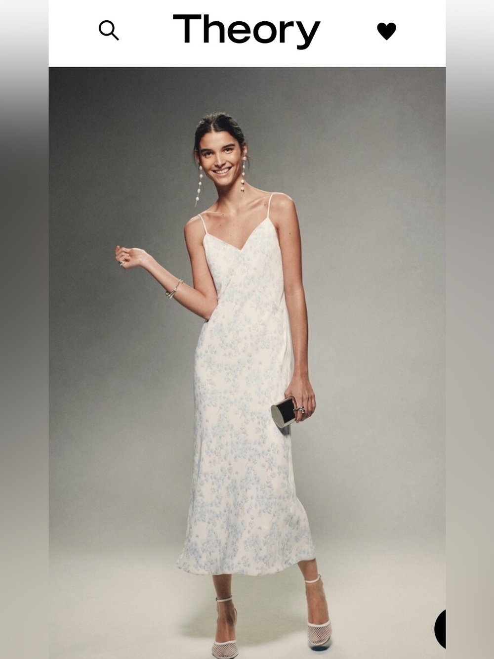 THEORY SEAMED SATIN GEORGETTE FLORAL SLIP DRESS SIZE 12 NWT